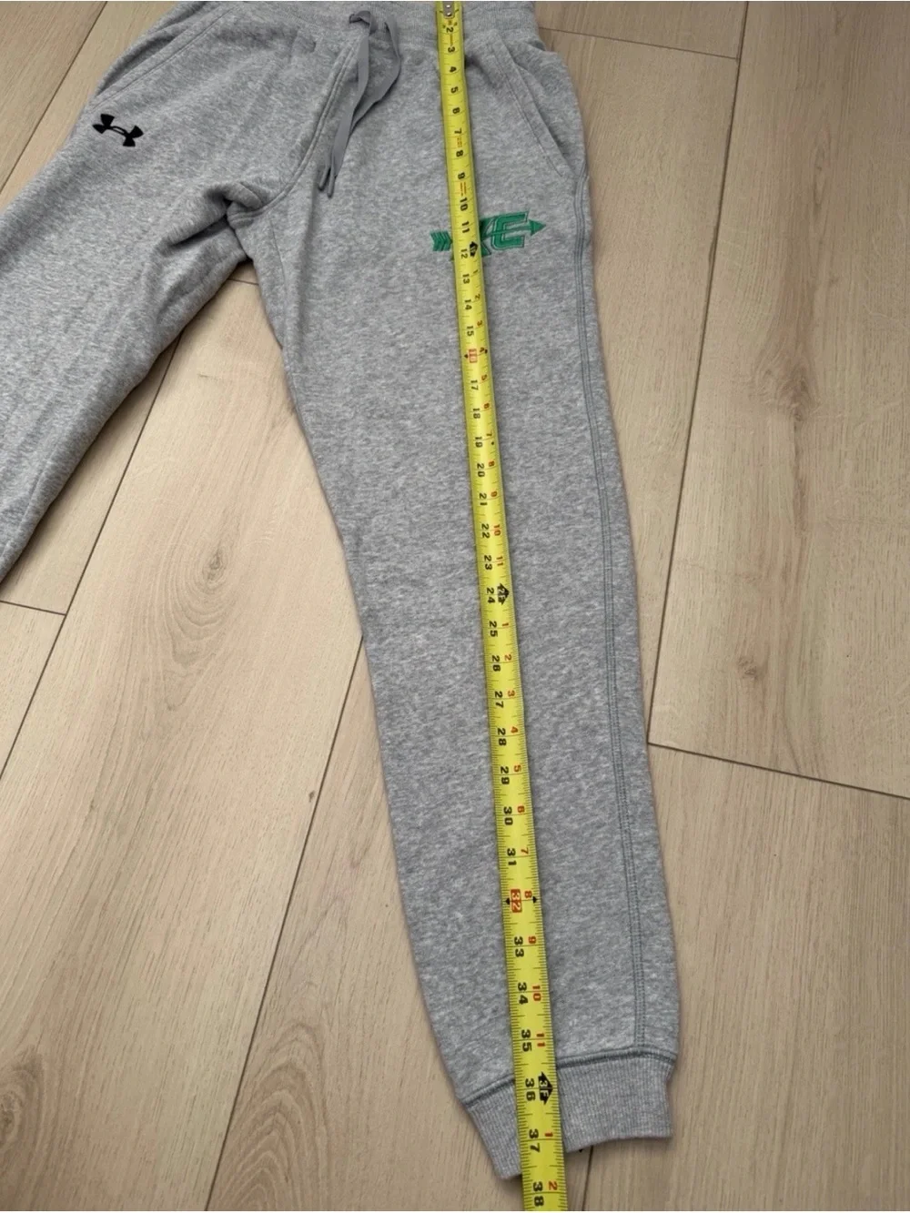 Under Armour Gray Men's Sweatpants with Green Logo